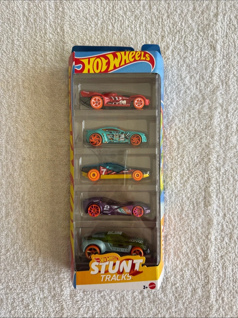 Hot Wheels Mattel Stunt Tracks 5 Pack Toy Cars - Multicolor